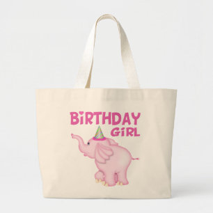 Girl Elephant Geburtstagsparty Jumbo Stoffbeutel