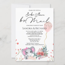 Girl Elephant Gold Glitzer Ballon Dusche by Mail