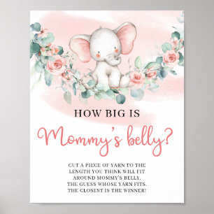 Girl Elephant wie groß ist Mama's Bauchspiel Poster