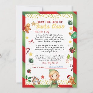 Girl Elf Letter Christmas/Holiday Einladung