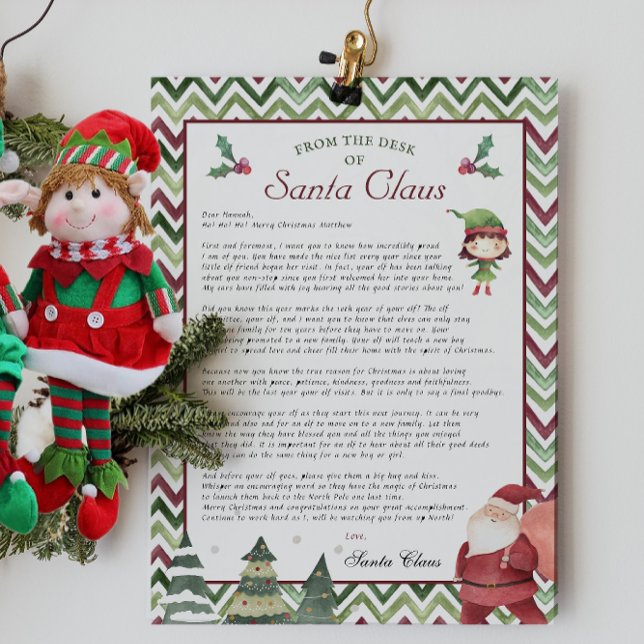 Girl Elf | Ruhestand Letter Christmas Santas Desk Einladung (Von Creator hochgeladen)