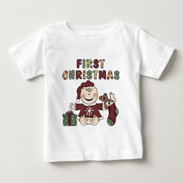 Girl Erster Weihnachtsfeiertag Baby T-shirt (Vorderseite)