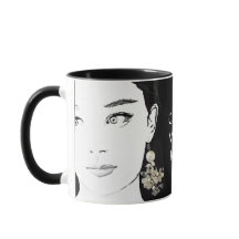 Girl face hübsche Blumenmode-Illustration funky