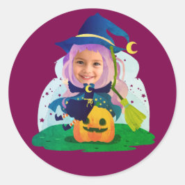 Girl Face Personalized Runder Aufkleber