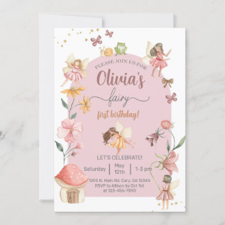 Girl Fairy 1. erster Geburtstag einladen, jedes Al Einladung