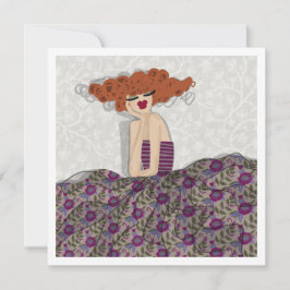 Girl Fairy in Floral Print Fashion Illustration Einladung