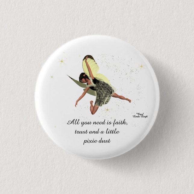 Girl Fairy mit gelbem Button Button (Vorderseite)