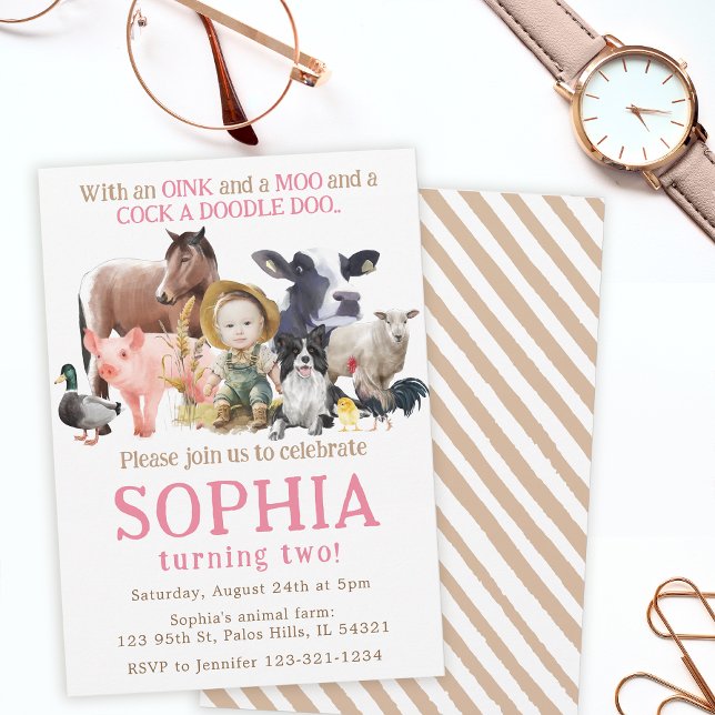 Girl farm tiers Ranch Cow Horday Foto Einladung (Von Creator hochgeladen)