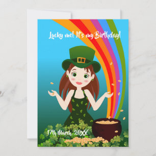 Girl feiert ihren Geburtstag auf Saint Patrick's Einladung