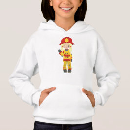 Girl Fireman, Feuerwehrfrau, Blonde Hair Hoodie