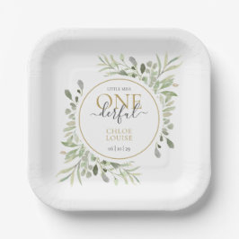 Girl First Birthday Kleine Miss ONEderful Niedlich Pappteller