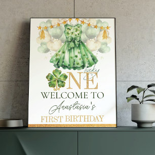Girl First Birthday St Patrick's Day Personalisier Poster