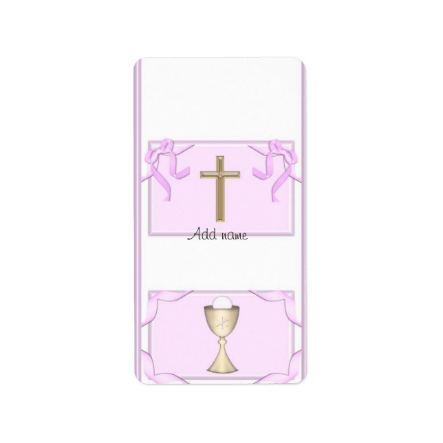 Girl First Communion Hershey Mini Candy Wrapper Adressaufkleber (Vorne)