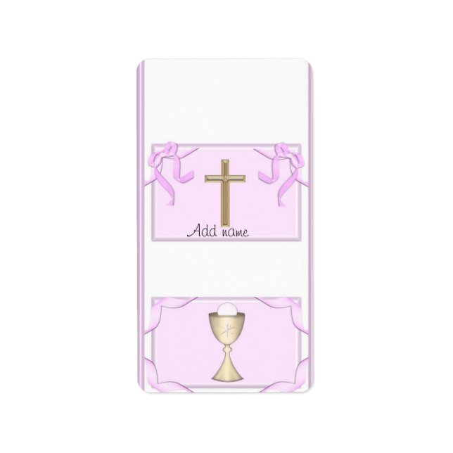 Girl First Communion Hershey Nugget Candy Wrapper Adressaufkleber (Vorne)