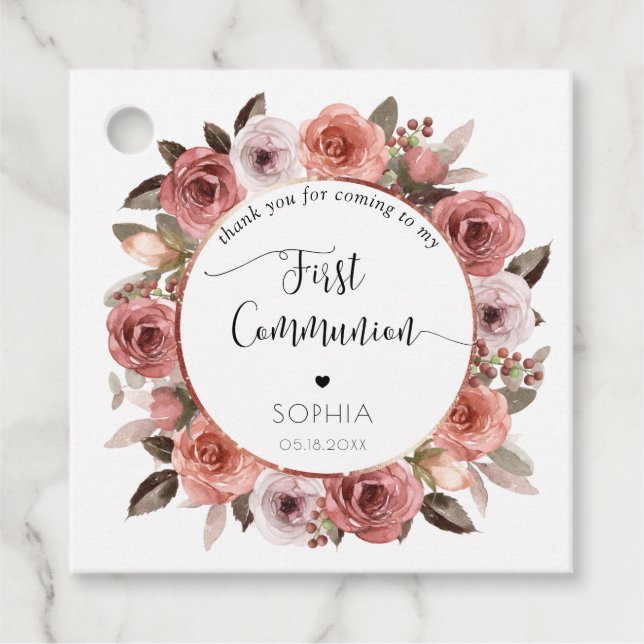 Girl First Community Rose Gold, Blush Geschenkanhänger (Vorderseite)