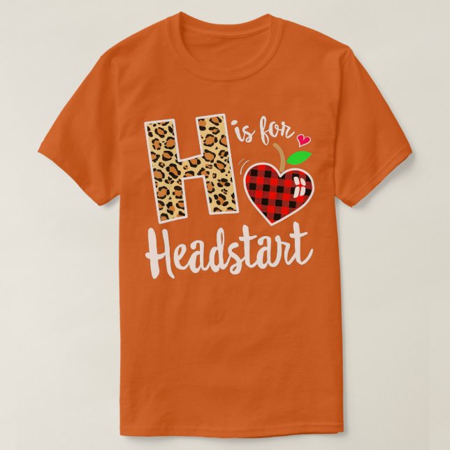Girl First Day Headstart Leopard Kariert Back Scho T-Shirt (Design vorne)