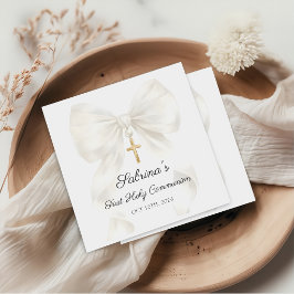 Girl First Holy Communion Bow Napkins Serviette