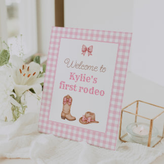 Girl First Rodeo Birthday Sign Sockelschild