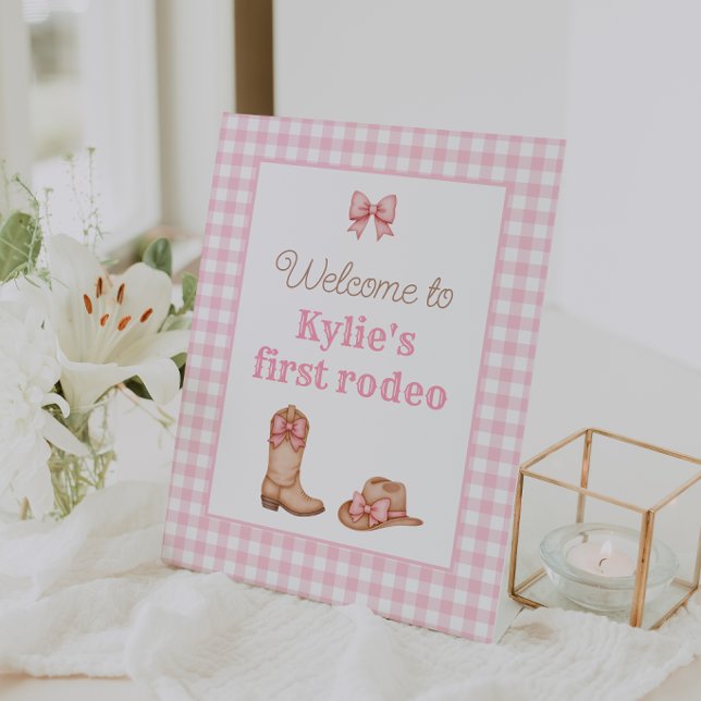 Girl First Rodeo Birthday Sign Sockelschild (Von Creator hochgeladen)