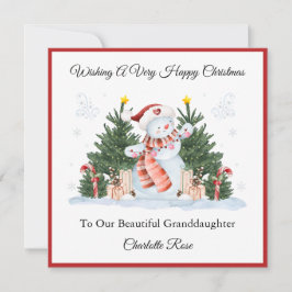 Girl First Second Third Christmas Snowman Card Feiertagskarte