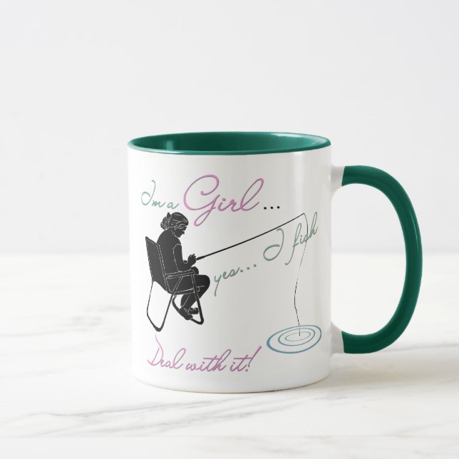 Girl Fishing Deal with it Fishing Gear Tasse (Rechts)