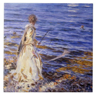 Girl Fishing (von John Singer Sargent) Fliese
