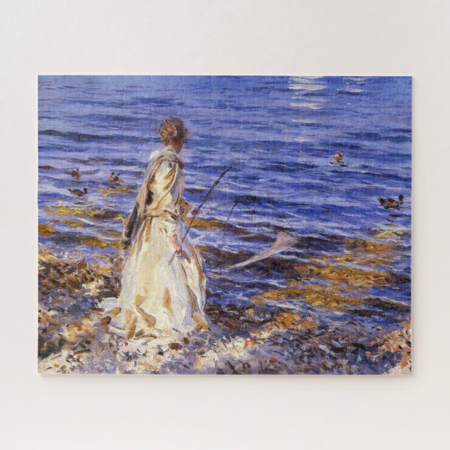 Girl Fishing (von John Singer Sargent) Puzzle (Horizontal)