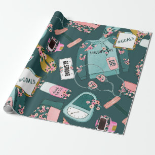 Girl-Fitness-Muster Geschenkpapier