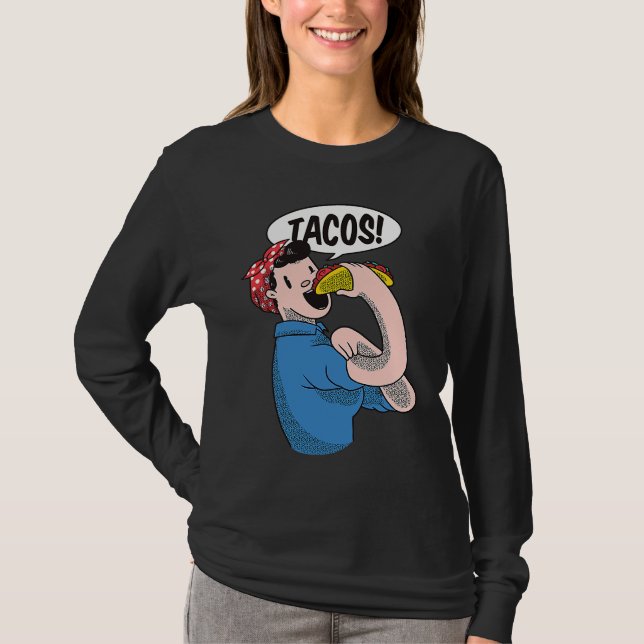 Girl Fitness Workout Taco  Taco  Mexican Gym T-Shirt (Vorderseite)