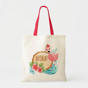 Girl Flamingo individuelle Name Strandtaschen Tragetasche