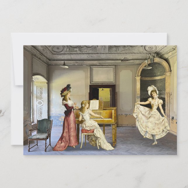 Girl Flat Holiday Card tanzen Feiertagskarte (Vorderseite)