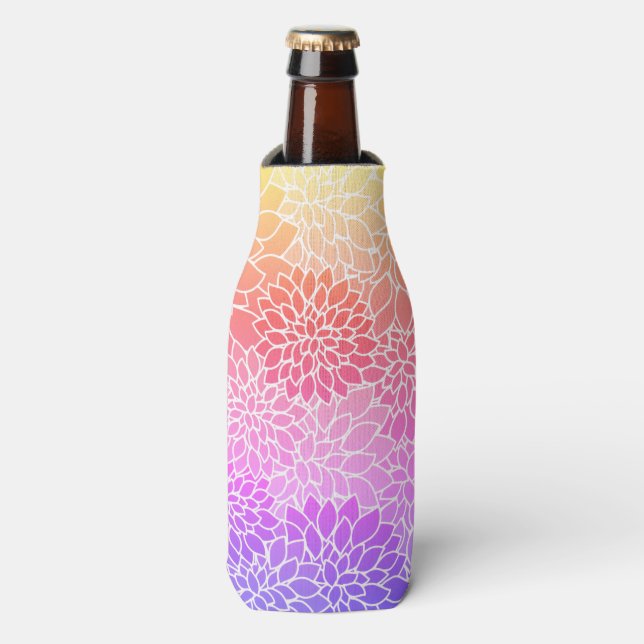 Girl Floral Design Custom Bottle Cooler Flaschenkühler (Flaschenvorderseite)