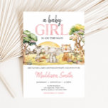 Girl Floral Jungle Safari Animals Baby Dusche Einladung<br><div class="desc">Herzlich willkommen bei Ihrem kleinen Gast mit unserem herzlich wärmenden Blumengarnitur-Baby-Dusche. Personalisieren Sie die Freude mit Ihren Lieben zu teilen! BS840</div>