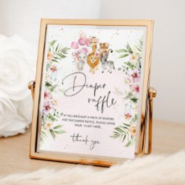 Girl floral safari poster