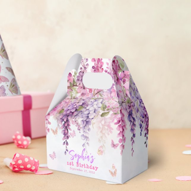 Girl Floral Wisteria Butterfly Kindergeburtstag Geschenkschachtel (Von Creator hochgeladen)
