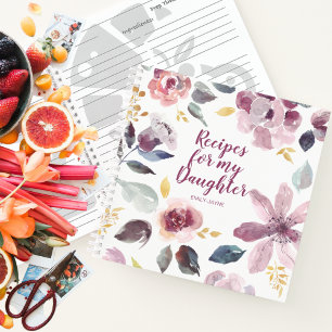 Girl-florale Rezepte für meine Tochter Keepake Notizbuch
