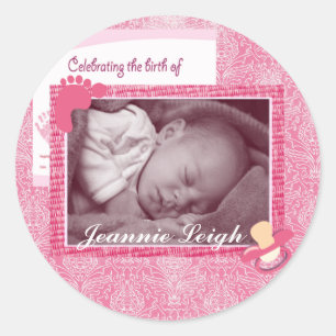 Girl Foto Keepake Runder Aufkleber