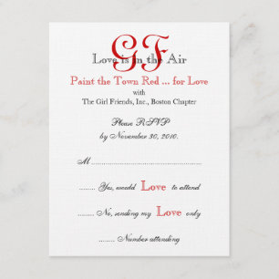 Girl Friends Night Out RSVP Karten rot