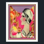 "Girl & Fruit Tree" Art Deco Poster<br><div class="desc">Art Deko Design Poster in einzigartigen lebendigen Farben mit dem Titel "Girl & Fruit Tree".</div>
