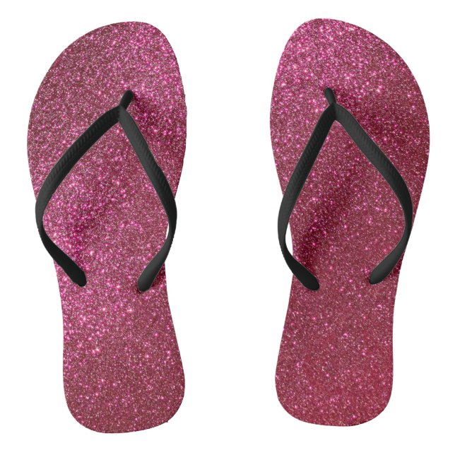 Girl Funkelnd Wine Burgundy Roter Glitzer Flip Flops (Fußbett)