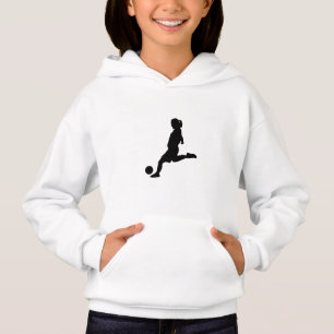 Girl-Fußball-Silhouette Hoodie