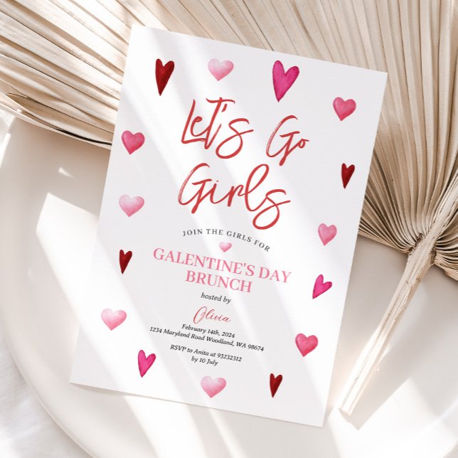 Girl Galentine's Day Party Brunch Abendessen Einladung (Von Creator hochgeladen)