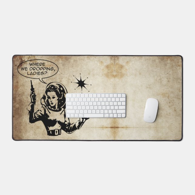 Girl Gamer Grunge Schreibtischunterlage (Tastatur & Maus)