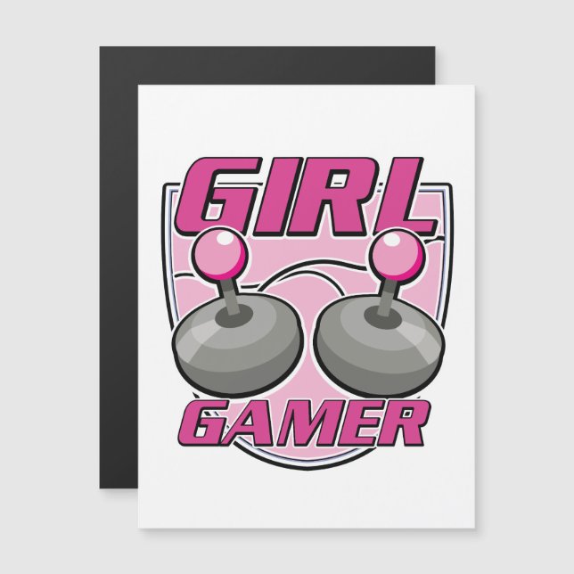 Girl Gamer Magnetkarte (Vorne/Hinten)