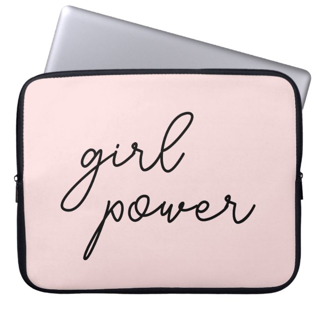 Girl Gang Cute Pink Girl Power Modern Feminist Laptopschutzhülle (Vorderseite)