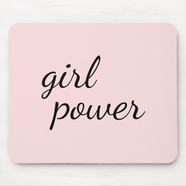 Girl Gang Girl Power Modern Feminism Blush Pink Mousepad (Vorne)