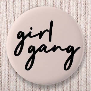 Girl Gang Girl Power Moderner Feminismus Rosa Ro Button
