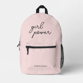 Girl Gang | Moderne Feminismus Rosa Design Bedruckter Rucksack