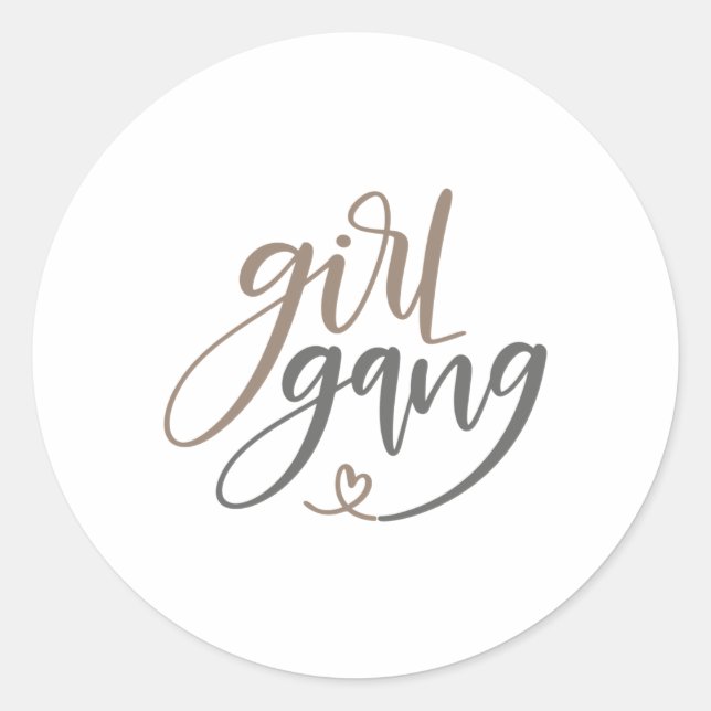 Girl Gang Runder Aufkleber (Vorderseite)