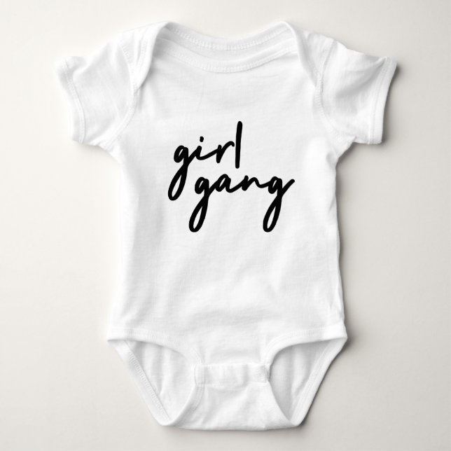 Girl Gang | Stilvoll Moderner feministischer Girl  Baby Strampler (Vorderseite)